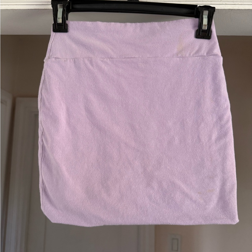 Lavender light purple spandex mini skirt size small